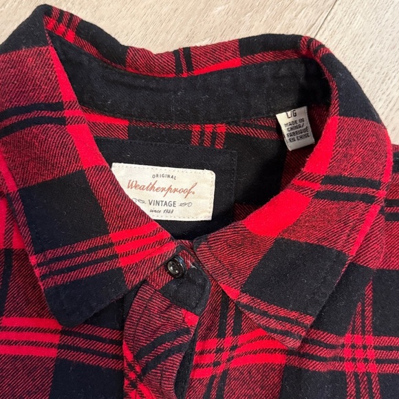 Red and Black Women’s Flannel Shirt - Picture 2 of 4